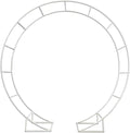 Metal Arch for Ceremony,6.5 Feet Double Round Backdrop Stand,Circle Balloon Arch Stand with Base for Wedding Birthday Party Baby Shower Decoration,Indoor and Outdoor,White