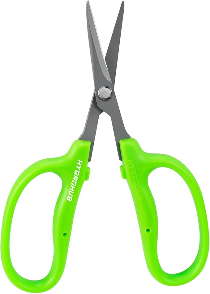 Garden Scissors, 6in Pruning Shears Snips Non-stick Coated Sharp Steel Blades - Gardening Tools Garden Shears for Plants Herb Flowers in Grow Tent and Hydroponics