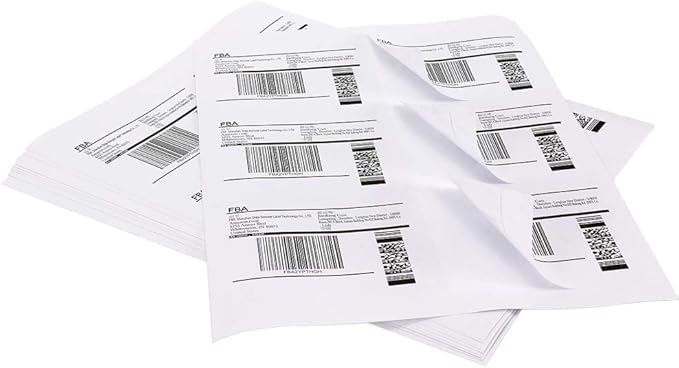 3-1/3" x 4" Shipping Address Labels 600 Label Stickers Paper for Laser/Inkjet Printer 6 per Page Printable Mailing Labels, FBA Box Labels - Matte, 100 Sheets