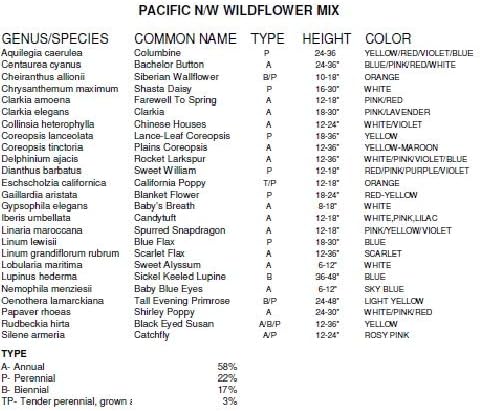 Dirt Goddess Super Seeds ~ Pacific Northwest Wildflower Seed Mix (1 Lb) 25 Species of Wildflower Seeds Non GMO Bulk