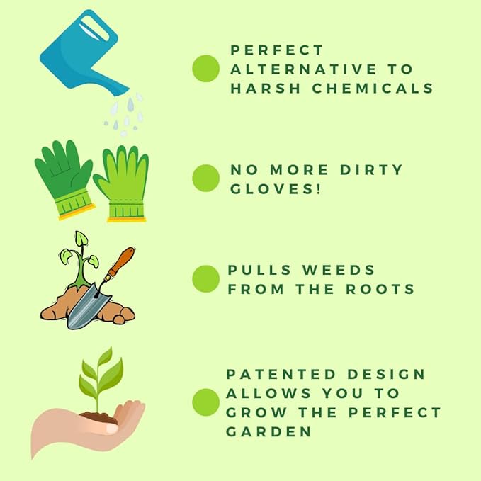 The Original Sharktooth Weed Puller Remover & Gardening Tool Weeder (3 Pack)-Pull from The Root Easily! Ergonomic Handheld Weeding Tool for Spring Summer Cleaning, for All Ages & Abilities