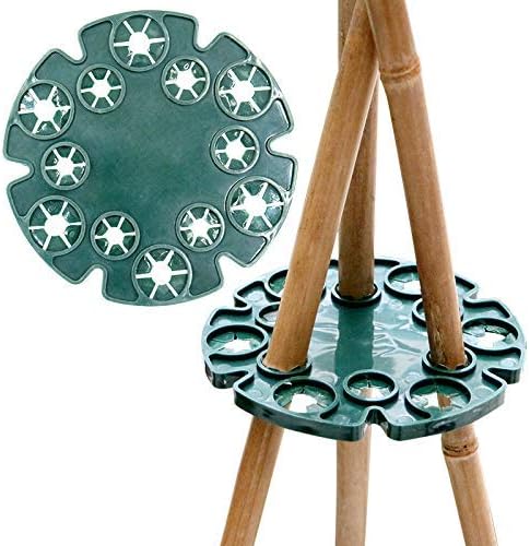 KINGLAKE 6 Pcs Bamboo Cane Holder Plastic Plant Cane Support Caps Holders for Climbing Plants Sweet Peas Beans Green