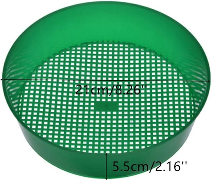 2 Pcs Round Garden Soil Sieve Garden Sieve Plastic Mesh Screen Sets, Used to Filter Small Gravel, Soil, and Sand Sieves