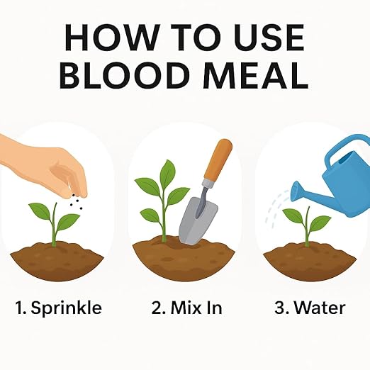 𝐁𝐄𝐒𝐓𝐒𝐄𝐋𝐋𝐄𝐑 Organic Blood Meal Fertilizer by Gardenera - 12-0-0 NPK - All-Natural Plant Food Source of Nitrogen for Organic Gardening, Flowers, Vegetables, Trees & Shrubs [8 OZ]