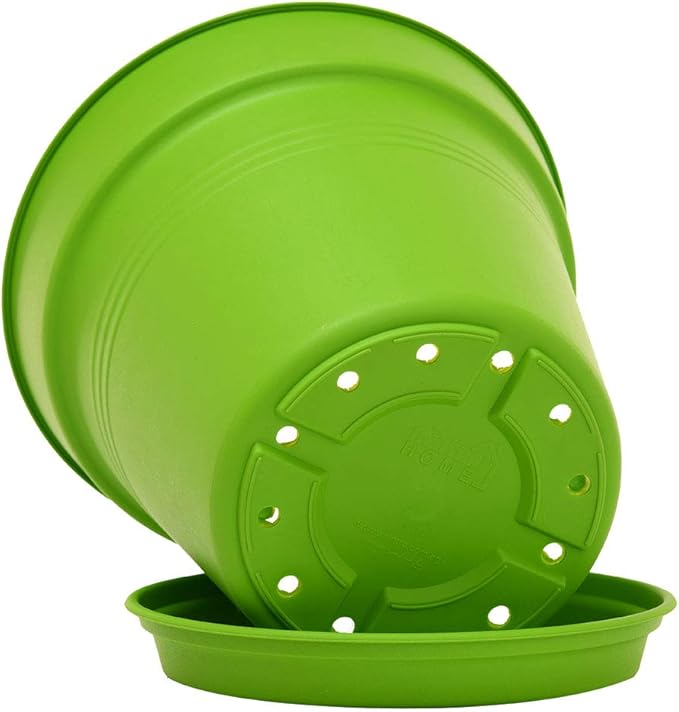 Mintra Home Garden Pots 4pk - Flowers, Herbs, Plants, Indoor, Outdoor, Colorful, Wholesale, Bulk (Light Green, 11cm Diameter (4.3in))