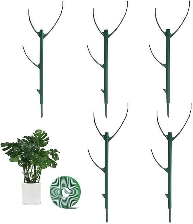 Plant Stakes for Indoor Plants, 5 Packs Stackable Monstera Plant Support, Plant Sticks Support Tall, Garden Accessories
