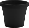 Bloem Terra 4" Diameter Round Black Resin Planter Pot with Pre-Drilled Drainage Holes for Indoor and Outdoor Gardening