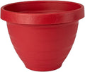 The HC Companies Rings Flower Planter - Self Watering Plant Pots for Herbs & More - Round Lightweight Outdoor & Indoor Planter (16" Warm Red, Pack of 1)