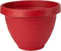 The HC Companies Rings Flower Planter - Self Watering Plant Pots for Herbs & More - Round Lightweight Outdoor & Indoor Planter (8" Warm Red, Pack of 1)