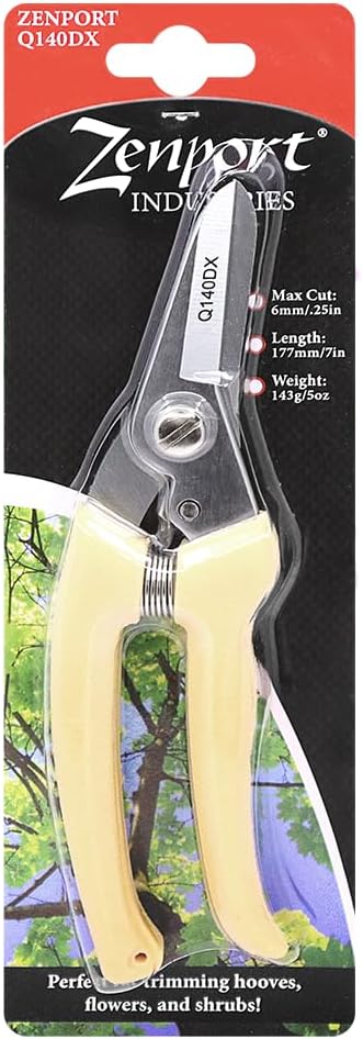 Zenport Q140DX Multipurpose Hoof Trimming Shears, 7-Inch, Precision Cutting for Hoof Care, Gardening, Floral, and Agricultural Applications
