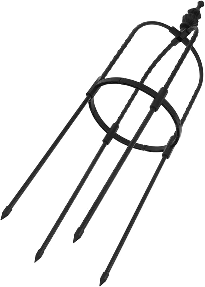 Outdoor Metal Climbing Plant Support Trellis with Secure Ground Cap for Stable Rose and Vine Growth Garden Obelisk
