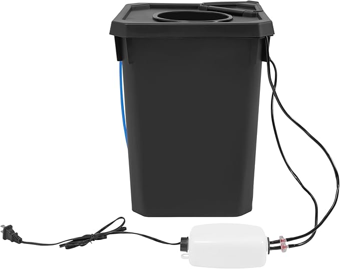 DWC Hydroponics Grow System with Top Drip Kit Plant Deep Water Growing Bucket 7.13Gal Soilless Plant Cultivation with 1.05Gal/Min Air Pump