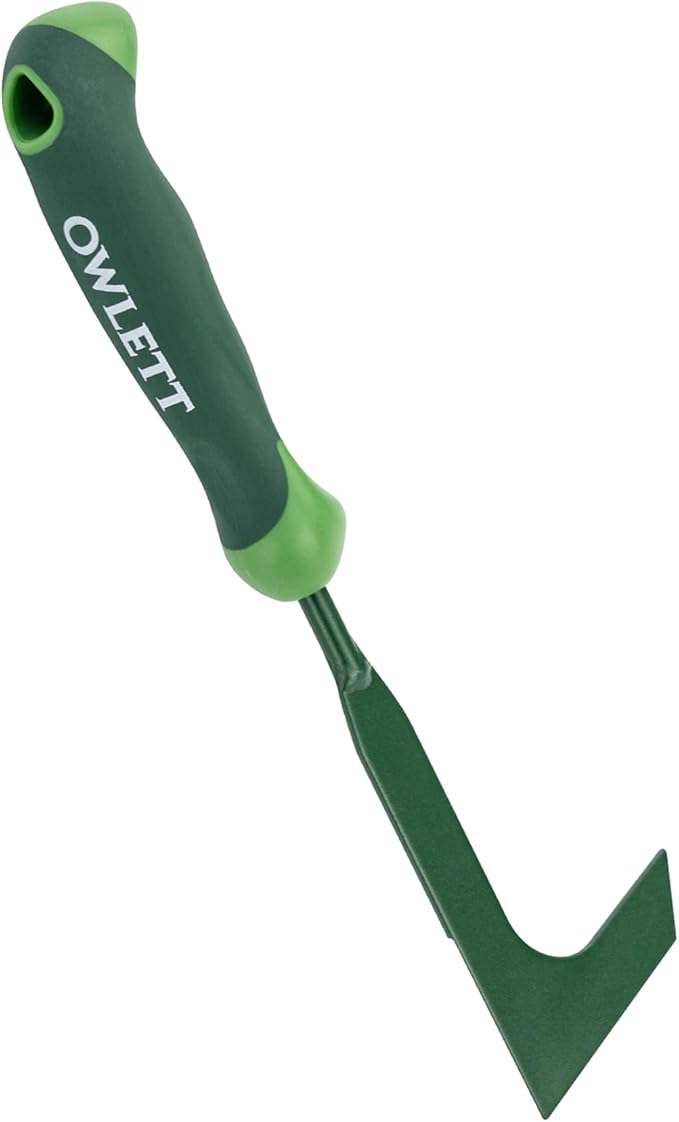 Crack Weeder, 11" L-Shaped Side-Walk Weed Puller with Ergonomic Rubber Handle, Crevice Weeding Tool for Sidewalk, Wall Gaps, Garden Lawn Yard, Patio Terrace Paving Moss