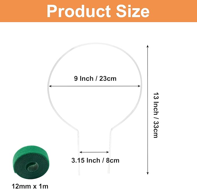 Hitefu 2 Packs Round Acrylic Plant Trellis with 12 Tapes, Small Support for Potted Climbing Plants Indoor/Outdoor (Hoya, Pothos, Ivy, Monstera, Vine)