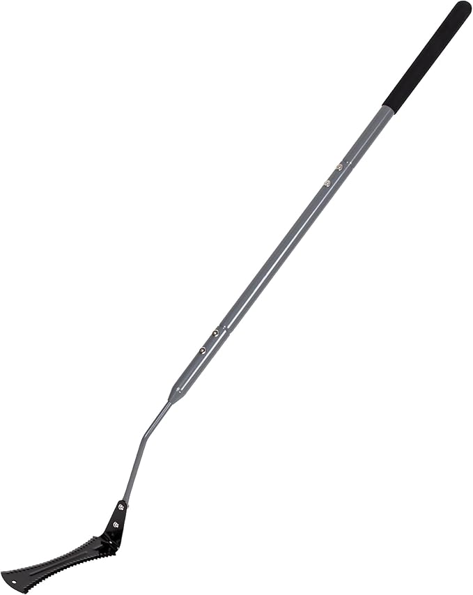 Walensee 48-Inch Long Handle Grass Whip, Scythe with Double-Edged Serrated Steel Blade, Soft Rubber Grip, Cut Tall Grass and Overgrown Weeds in The Yard, Fields, and Ditches, Black, 1 Pack