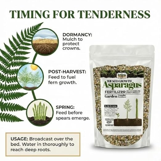 Old Cobblers Farm™ Wicked Growth Asparagus Fertilizer – Balanced Formula for Healthy Spears & Strong Root Growth – Supports Early Season Growth (5 lbs | 10 lbs | 15 lbs | 20 lbs) (5 lbs)