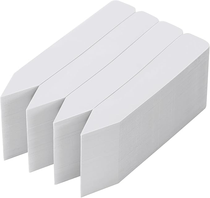 500 Pack Plant Labels, 4 Inch Potted Plant Name Tags Plastic, Seedlings Seed Markers Nursery Plant Stake Tag with Marking Pen for Outdoor Indoor Garden Patio Flower Vegetable, White