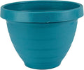 The HC Companies Rings Flower Planter - Self Watering Plant Pots for Herbs & More - Round Lightweight Outdoor & Indoor Planter (8" Blue, Pack of 1)