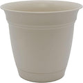The HC Companies Eclipse Round Planter with Saucer - Outdoor & Indoor Plant Pot with Drainage Holes - Lightweight, UV-Resistant Plastic Pots for Plants, Flowers & Herbs (20" Cottage Stone, Pack of 1)