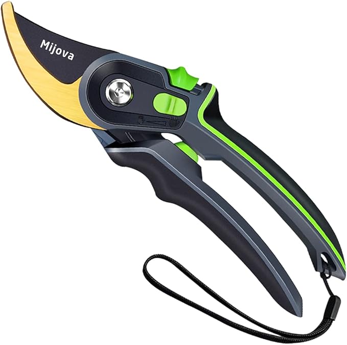 Professional Garden Shears & Clippers – Sharp Pruning Shears for Flowers, Twigs, Roses, Grape Vines, Trees & Bonsai | Heavy-Duty Hand Scissors, Secateurs & Trimmers | Perfect Gardening Gift (green)