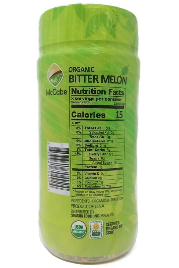 McCabe Organic Bitter Melon Tea - Organic Bitter Melon | Rich with Fiber & Minerals | USDA and CCOF Certified | Product of USA | 50g