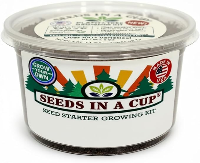 Seeds In A Cup Spearmint Grow Kit – Indoor Herb Garden Starter Set with Non‑GMO Spearmint Seeds, Soil & Cup – Easy Spring Planting Gift for Beginners, Kids & Home Kitchens