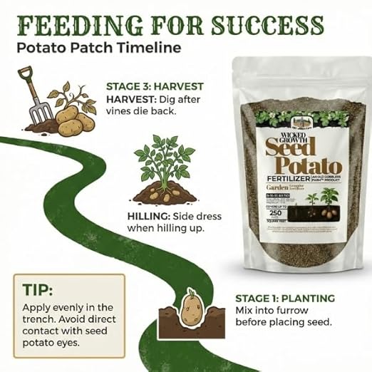 Old Cobblers Farm™ Wicked Growth Seed Potato Fertilizer-Strengthens Roots, Boosts Yields, and Supports Healthy Potato Growth with Eco-Friendly, Slow-Release Nutrients (5/10/15/20 lbs) (10lbs)