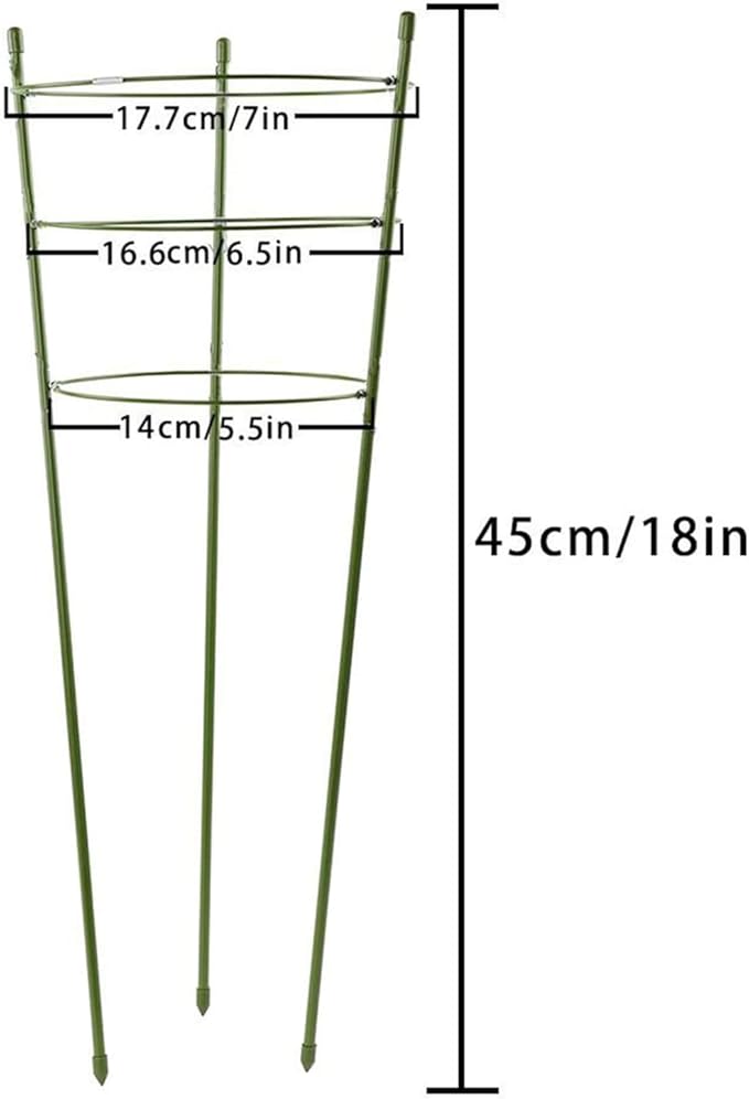 Orgrimmar Vine Trellis Support 17.7" Flowers Plants Cage Triple Plastic Pillar with Iron Rings Vine Plants Holder Stand Small Pot Plant Trellis for Home Garden Balcony(Pack of 2)