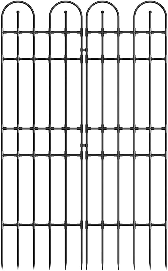Black Garden Trellis, 71x21 Inch Metal Arch Decoration with Rustic Iron & Black Coating, 2 Pack Outdoor Plant Support for Climbing Roses, Vines, Flowers, Vegetables