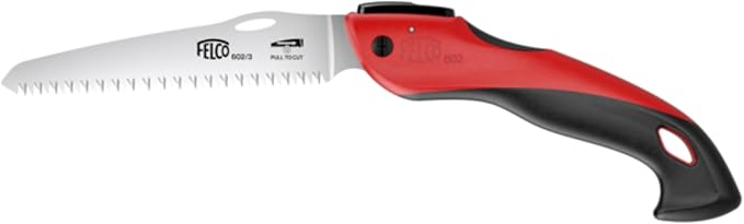 FELCO 602 Folding Pruning Saw – Compact Pull-Stroke Saw for Gardening & Vineyard Use | Tree Branch Cutter | Folding Handsaw with Chrome-Plated 6.3" Blade, Non-Slip Handle, Blade Lock, Swiss Precision