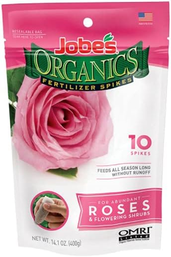 Jobes 04128 10 Pack Organics Rose Fertilizer Spikes