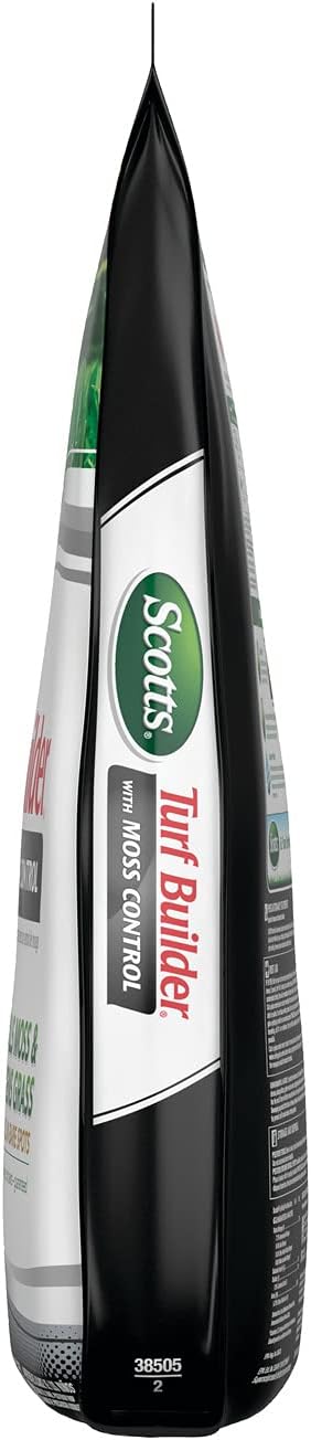 Scotts Turf Builder with Moss Control, Moss Killer and Lawn Fertilizer, Covers Up to 5,000 sq. ft., 25 lbs.