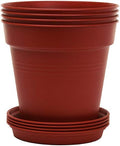 Mintra Home Garden Pots 4pk - Flowers, Herbs, Plants, Indoor, Outdoor, Colorful, Wholesale, Bulk (Burgundy, 11cm Diameter (4.3in))