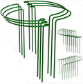 6 Pack with 11.8-in*19.7-in Half Round Plant Support Stakes, Metal Garden Plant Ring Supports for Peonies, Tomatoes, Hydrangeas, Prevent Plants from Falling Over