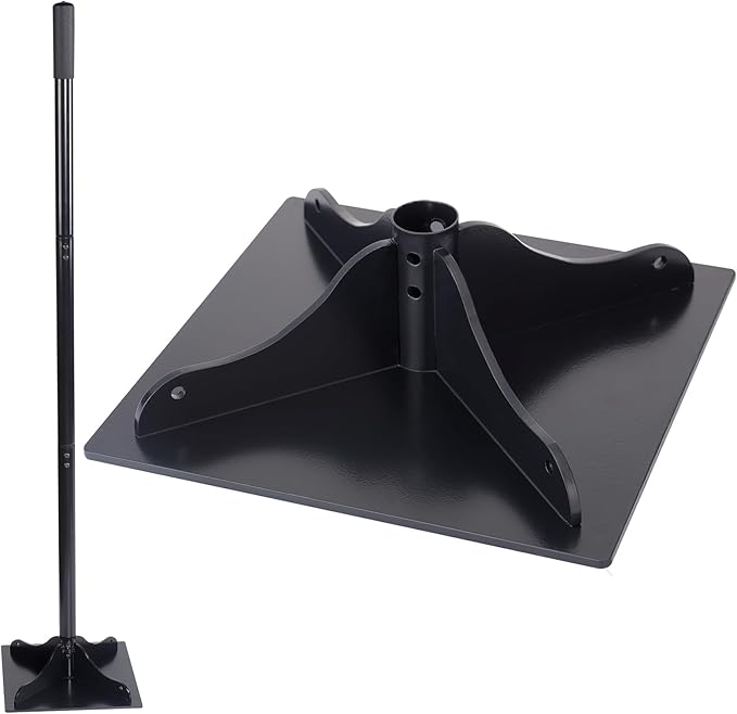 Acostop Heavy-Duty Steel Tamper, 10x10 Inch Laborsaving Ergonomic Hand Soil Tamper, Garden Landscaping Tool for Ground & Gravel Leveling Dirt Compactor, 48 Inches Total