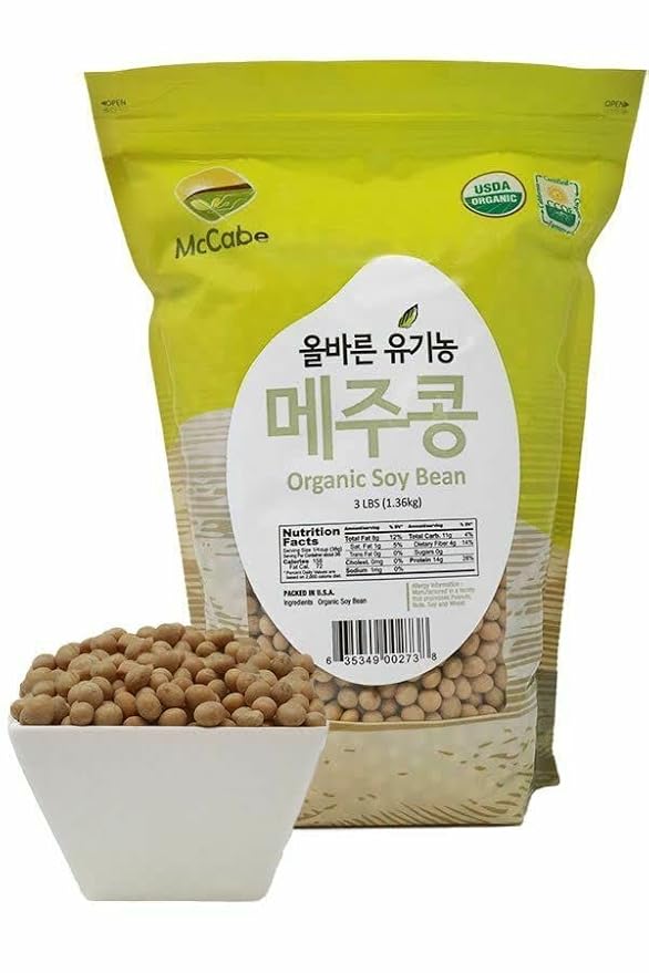 McCabe Organic Soybeans -USDA and CCOF Organic Certified | Product of USA | 3 Lbs (48 oz) Pack of 2