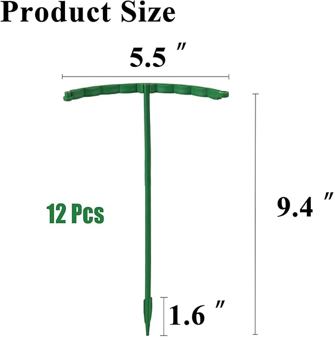 12 Pack Plant Support Plant Stakes Plastic Cage Holder Small Plant Support Ring for Indoor and Outdoor Small Plants, 9.4" W x 5.5" H