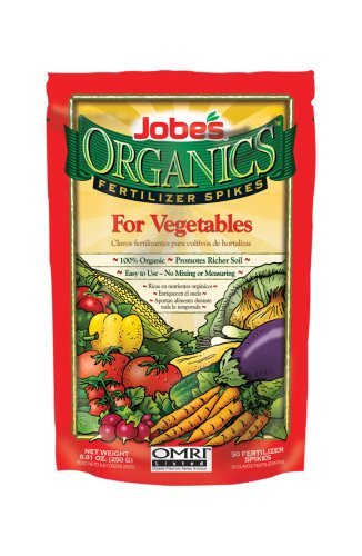Jobes 06028 Organics Vegetable Fertilizer Spikes 2-7-4 50 Pack