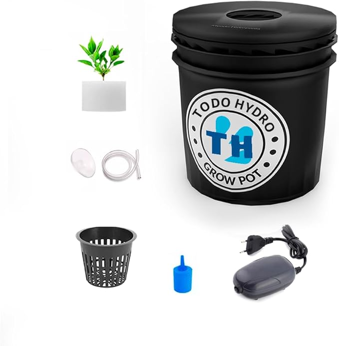 Hydroponic Kit N3 DWC System Initial, Complete Indoor Garden with Nutrients, Seeds & Accessories (2gal)