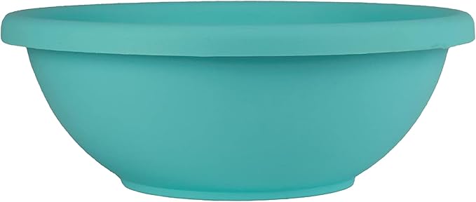 The HC Companies Shallow Planter with Drainage - Contemporary Garden Bowl Planter for Flowers, Herbs & More - Round Succulent Planter Pot for Indoors and Outdoors (20" Teal, Pack of 1)