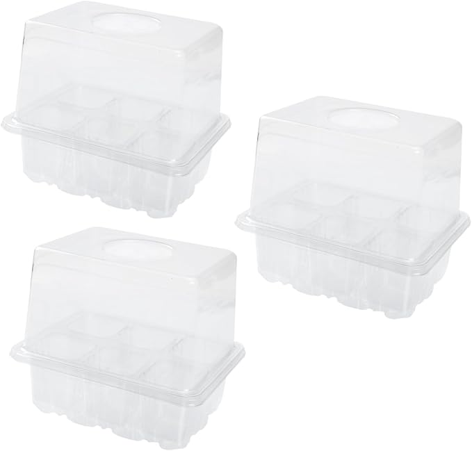 GANAZONO 3pcs Plant Germination Case Garden Planting Supplies Greenhouse Planting Box Moisture Retention Cover