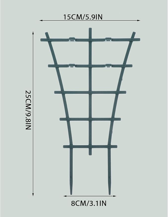 Plant Supports for Potted Plants Indoor, 4 Pack 10in Mini Indoor Plant Trellis Green Coated Flower Pot Trellis for Vine Ivy Flower, Climbing Plants Indoors for Indoors Outdoor Houseplants