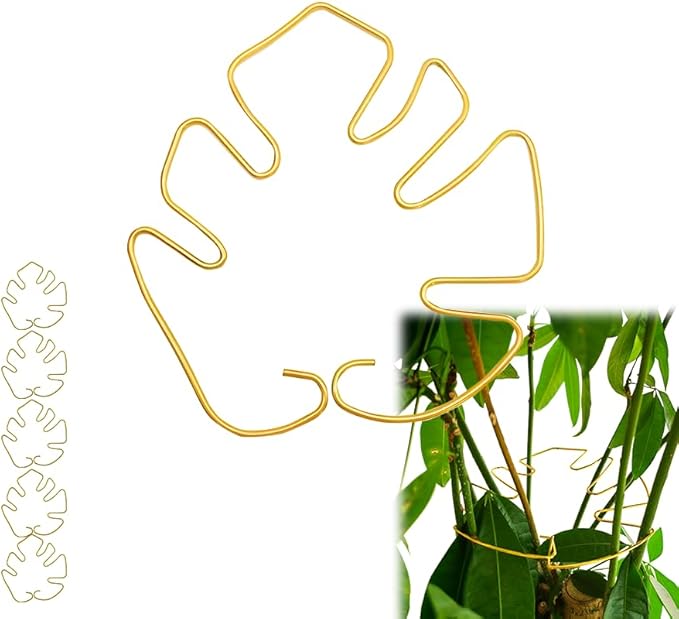 5PCS Monstera Plant Support, Uniquely Designed Plant Stem Support for Indoor Plants, Indoor Plant Trellis, Plant Lattice for Growth Accessories (7"×6.3", Green)
