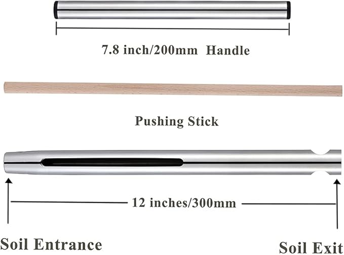 Sukiise Soil Sample Probe 12 Inch with T Handle, Soil Sampler Tool, Soil Test Kit, Soil Probe for Soil Sampling Plant Care Lawn Garden Farm