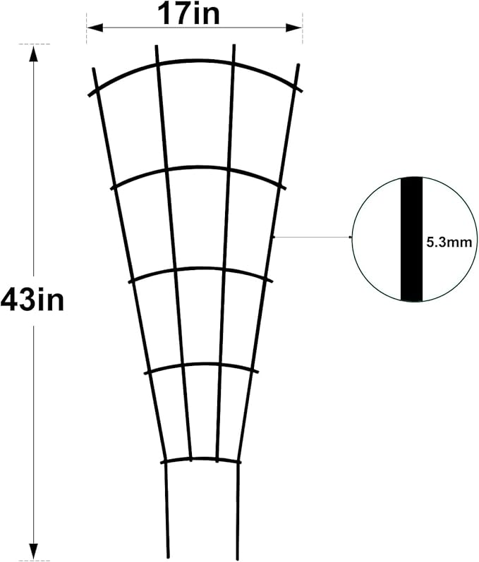 4 Pack 43'' Indoor Plant Trellis for Potted Plants, Metal Garden Trellis for Climbing Plants Outdoor, Black Coated Flower Pot Trellis for Climbing Plants Houseplants Vine Ivy