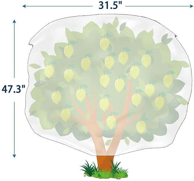 Homimp Plant Covers Freeze Protection, 4 Pack Frost Covers with Zipper Drawstring (31.5" x 47.3") Plant Protection Cover Bags for Outdoor Winter Frost Cold Weather Shrubs Trees Jacket Covers(White)