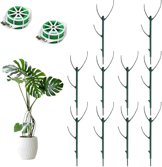 Stackable Monstera Plant Support, 10 Pack Garden Plant Support Stakes for Indoor Outdoor Plants Climbing Plant Support Structures Plant Holder Stick Moss Pole for Support Tall Potted Plants