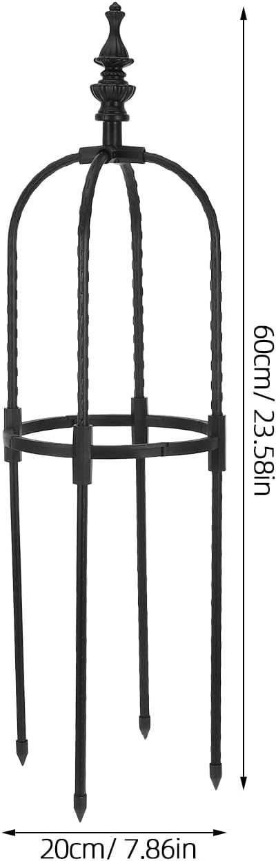 Outdoor Metal Climbing Plant Support Trellis with Secure Ground Cap for Stable Rose and Vine Growth Garden Obelisk