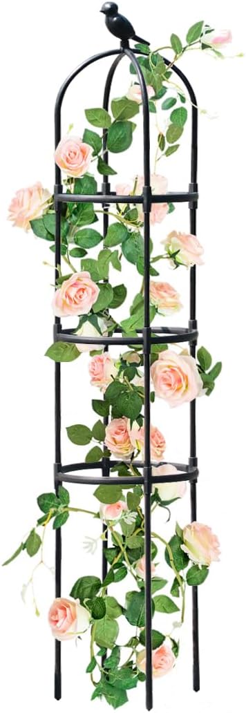 Garden Trellis for Climbing Plants Outdoor, Metal Plant Trellis with PE Coated, Rustproof Plant Support for Flowers Vegetable Vine, Tomato cage for Potted Plants Indoor Outdoor,Lightweight - 1 Pack