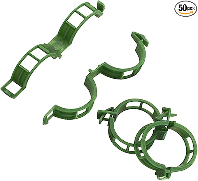 Plant Support Clips for Climbing Plants, Garden, Tomato Vines, Grape and Vine Vegetables, Plastic Plant Fixing Clips (50)